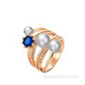 cz anel 925 anéis de prata jóias pérola de dedo